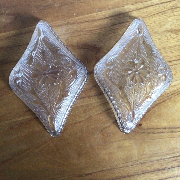 Vintage Indiana Glass Tiara Diamond Dishes - Set of 2 - Picture 7 of 8